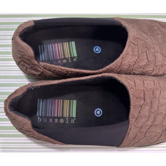 Bussola CELESTE Women's Textured Brown Black Leather Slip On Shoes EU Size 38 - Picture 6 of 9